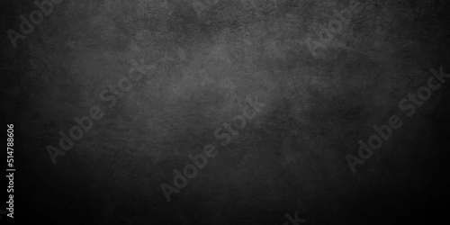Dark black grunge textured concrete background. Panorama dark grey black slate background or texture. Vector black concrete texture. Stone wall background.