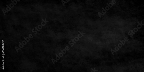 Black rough concrete wall wide texture and dark black backdrop grunge background wall texture. Dark black grunge textured concrete background. Panorama dark grey black slate background or texture. 