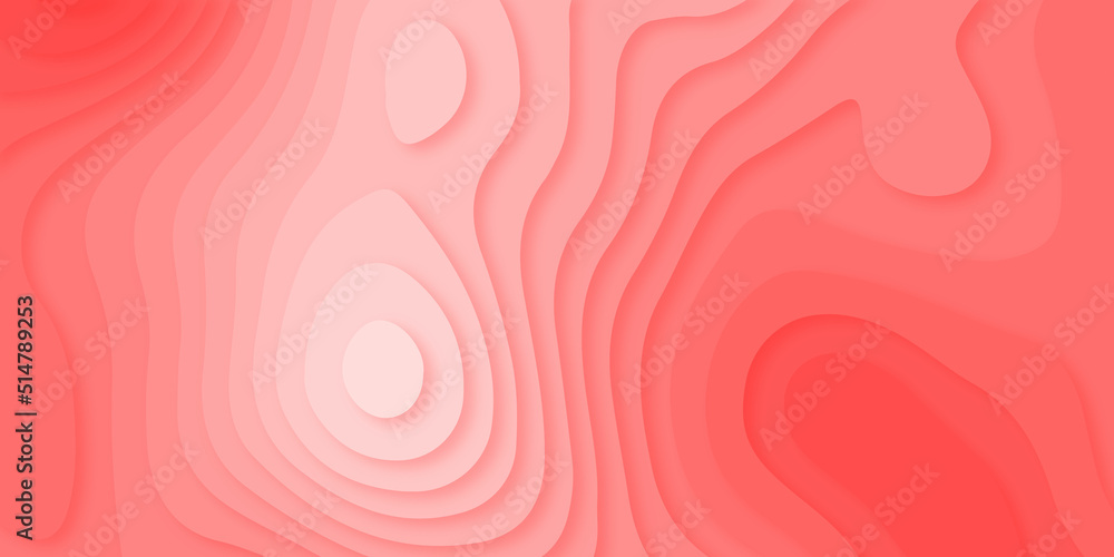 Luxurious Red and white papercut background. Abstract realistic paper cut decoration textured with wavy layers. Geometric cut paper orange luxury background with gold elements, topography map concept. Luxurious Red and white papercut background. Abstract realistic paper cut decoration textured with wavy layers. Geometric cut paper orange luxury background with gold elements, topography map concept.