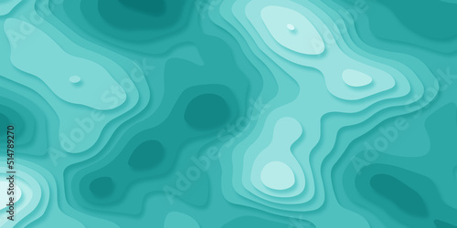 Fototapeta Naklejka Na Ścianę i Meble -  Trending modern abstract paper cut out background texture design. For web, wall paper, brochure and other pattern designs. green abstract multi-layer 3d seamless background.