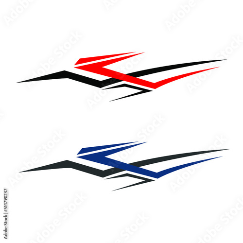 racing car body sticker design vector. car modification sticker 