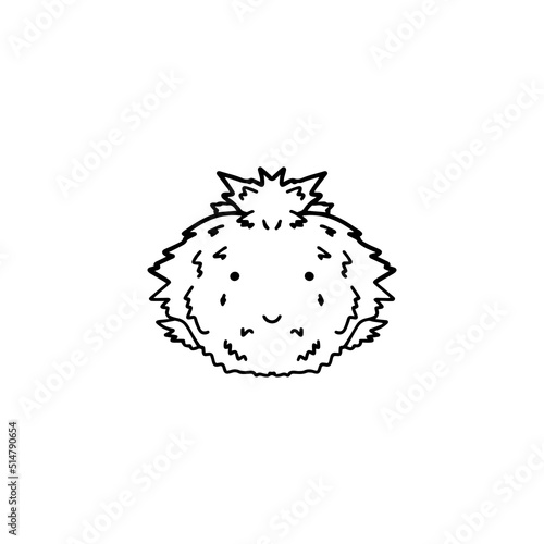 cute furry character line art. Perfect for tattoos, icons, mascots, for all your graphic needs.