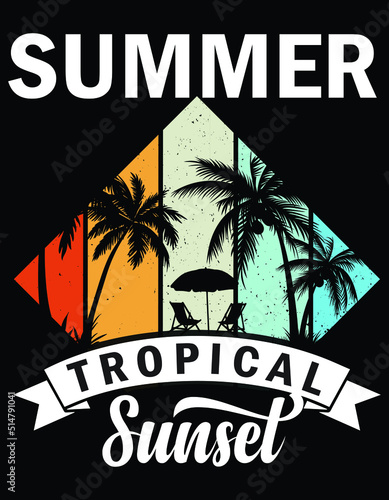 Summer t-shirt design vector editable file