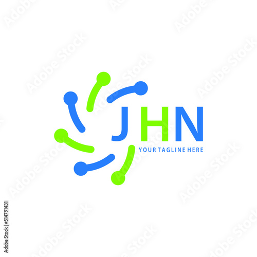 JHN logo design initial creative letter logo. JHN unique letter logo design. JHN vector logo simple, elegant and luxurious, technology logo shape. 
 photo