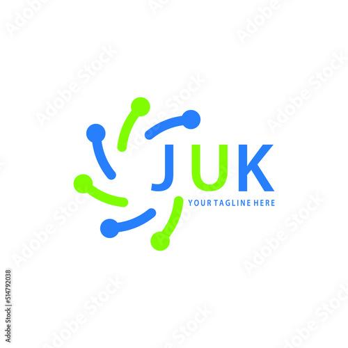 JUK logo design initial creative letter logo. JUK unique letter logo design. JUK vector logo simple, elegant and luxurious, technology logo shape. 