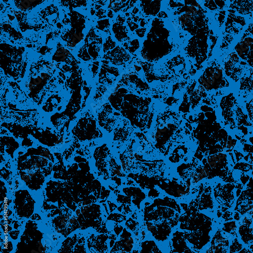 abstract seamless pattern for textiles with blue texture. marble, crackle, relief