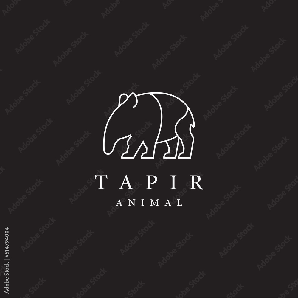 Template tapir animal vector logo design
