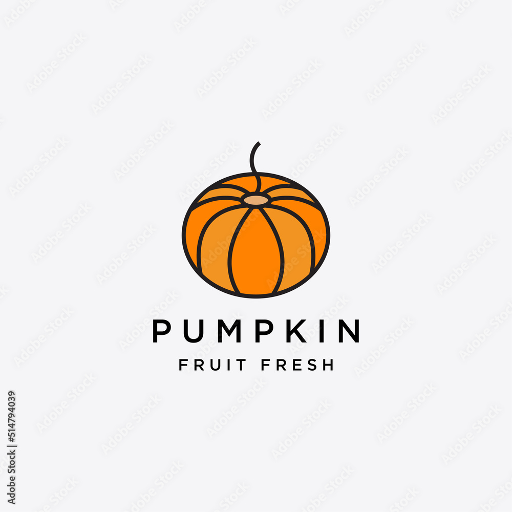 Pumpkin fruit logo icon design template vector illustration Pumpkin fruit logo icon design template vector illustration