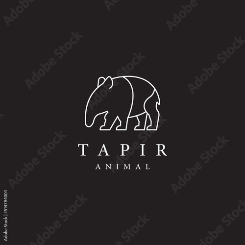 Template tapir animal vector logo design photo