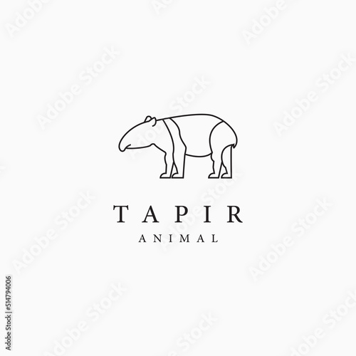 Template tapir animal vector logo design