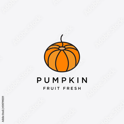 Pumpkin fruit logo icon design template vector illustration