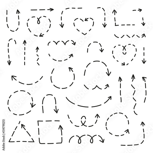 Set of dotted marker arrows.