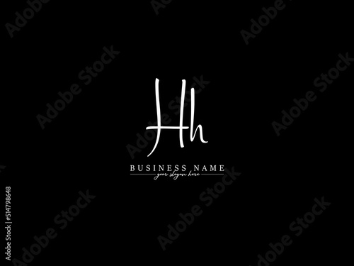 Premium HH Signature Letter Logo, Signature Hh hh Logo Letter Vector Art For Your New Business