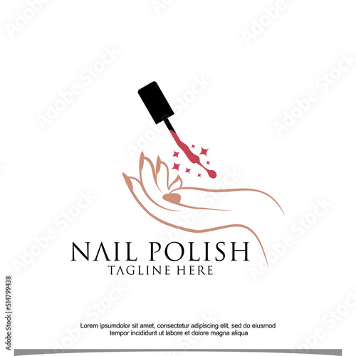 Nail polish vector icon logo design Premium Vector