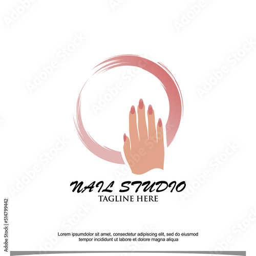 Nail polish vector icon logo design Premium Vector