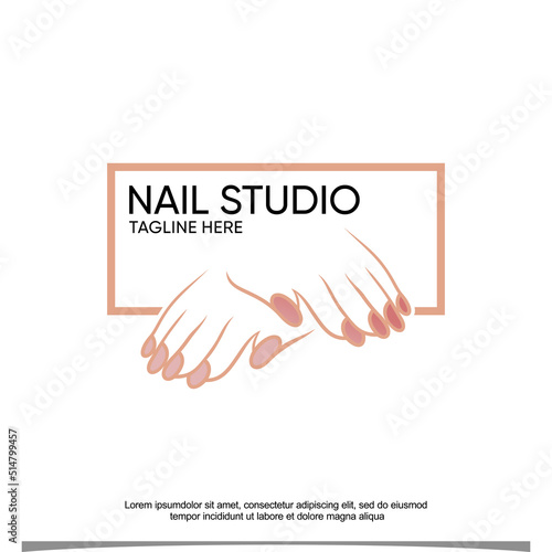 Nail polish vector icon logo design Premium Vector