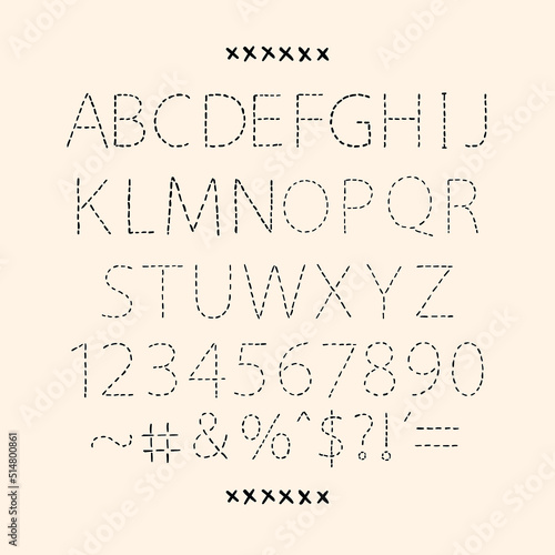 Full dotted style alphabet in vector