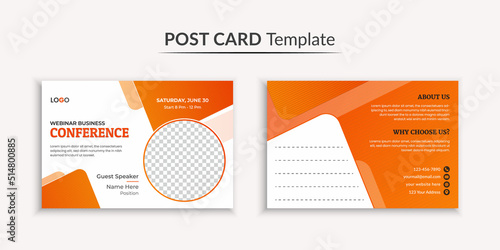 Creative modern business conference postcard template