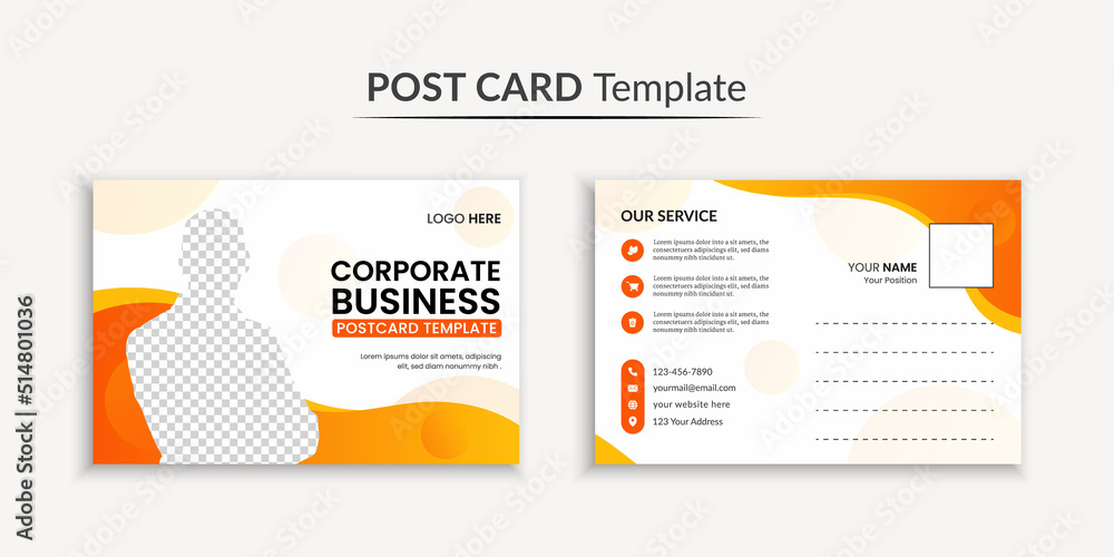 Abstract business postcard template layout