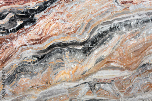 Arabescato Orobico Rosso - natural polished marble stone texture, photo of slab.