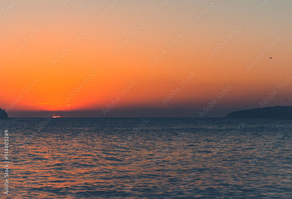 Fototapeta premium Croatia, sunset view, seaside on Istria