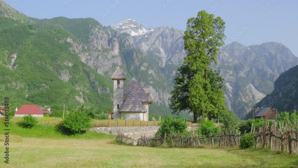 Christian Church in the village of Theth in Prokletije Mountains, Albania. Christian Church in the village of Theth in Prokletije Mountains, Albania.