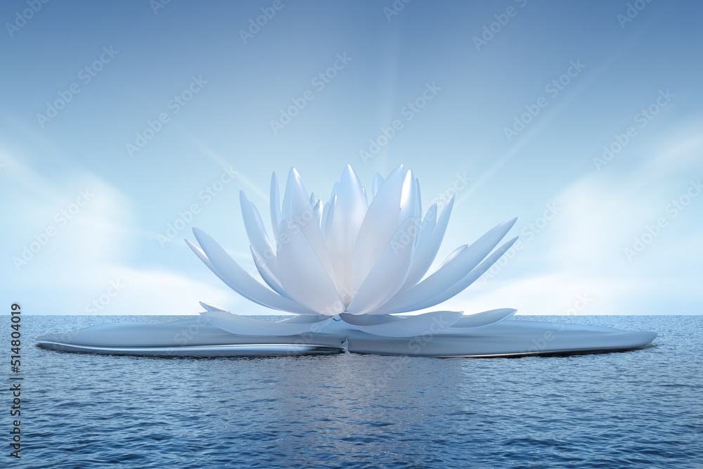 Fototapeta premium huge translucent water lily in the sea