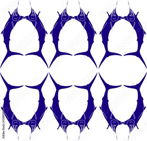 Jumping Marlin Fish Pattern