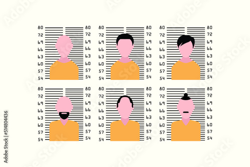 Prisoner and mugshot design cartoon vector illustration