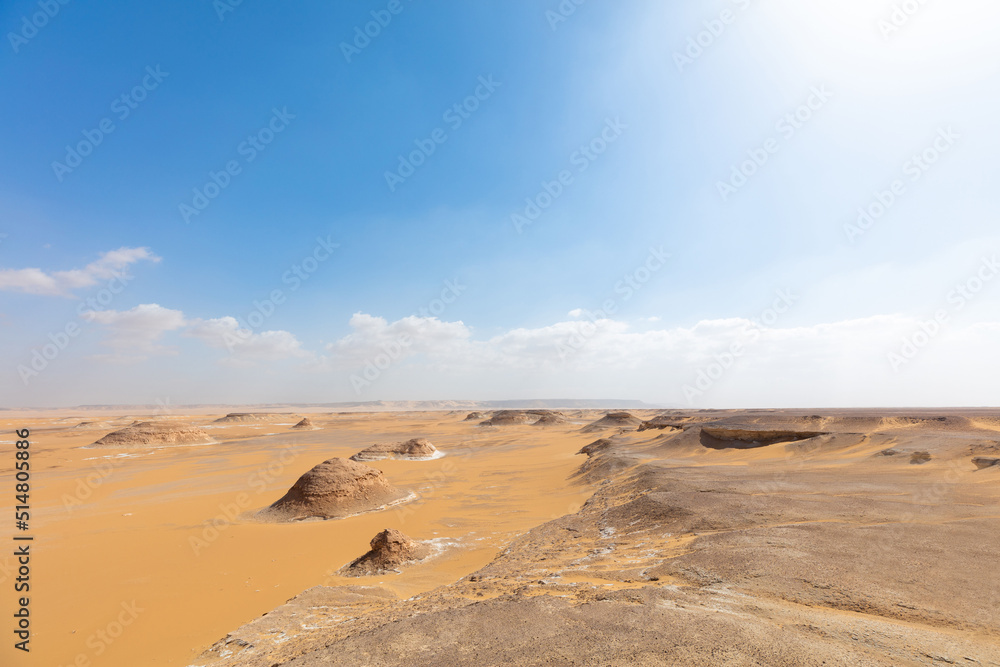 Landscape of the beautiful Red Desert and gentle sky.