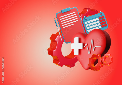 Medical service. Heart with...