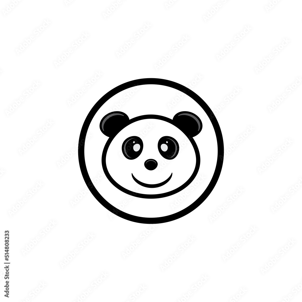 Cute panda face vector illustration. Cute panda face vector illustration.