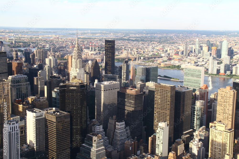 Fototapeta premium new york, new york, usa, view of the skyline manhattan from the empire state building,,
