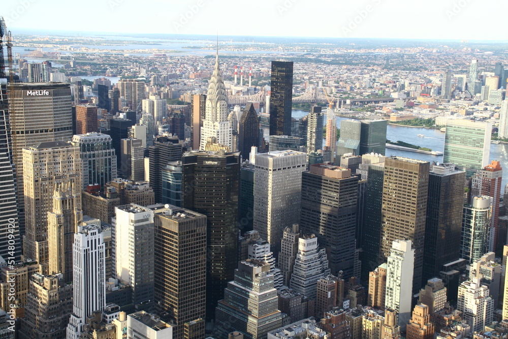 new york, new york, usa, view of the skyline manhattan from the empire state building,,