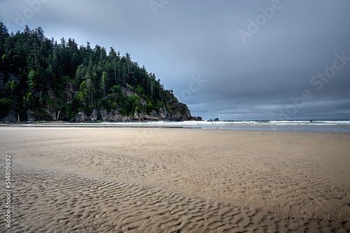 Sandy beach with ripples on the Oregon coast at Oswald State Park