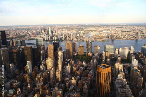 new york  new york  usa  view of the skyline manhattan from the empire state building  