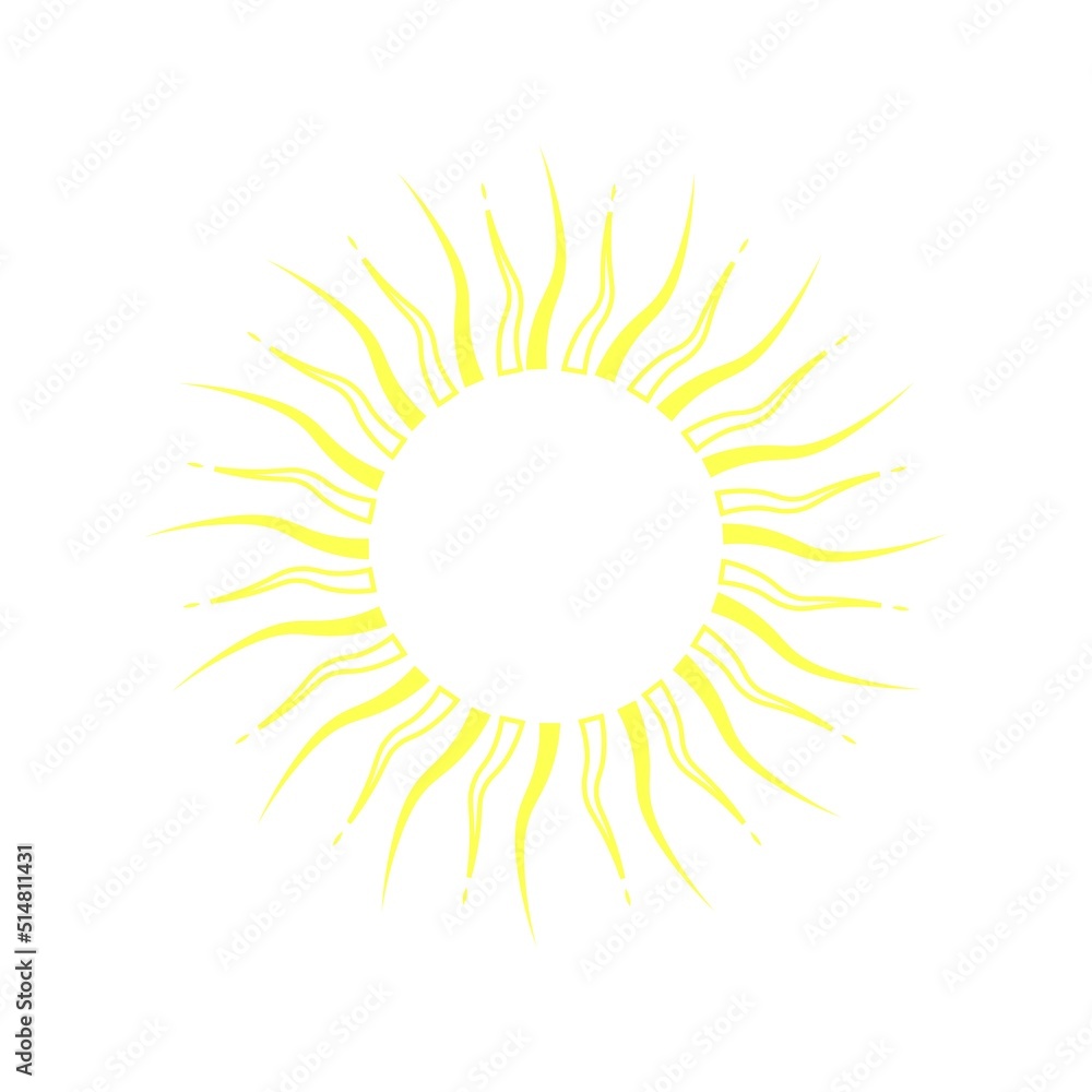 bright sun vector on white background, minimalistic stylized sketch of yellow sun, simple hand drawn sun sketch bright sun vector on white background, minimalistic stylized sketch of yellow sun, simple hand drawn sun sketch