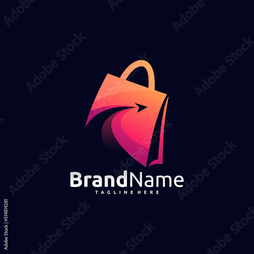 shopping travel bag logo icon, travel shop logo, pople lettr logo photo
