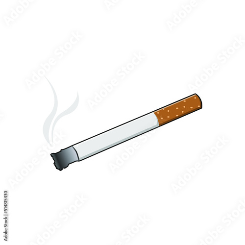 Cigarette icon. Flat design style. Cigarette simple silhouette. Modern, minimalist icon in stylish colors. Web site page and mobile app design vector element.