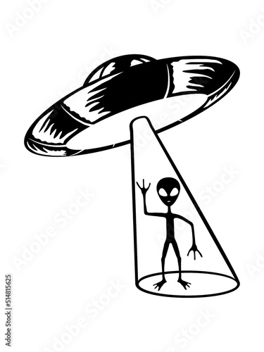 Strahl Ufo Alien winkt 