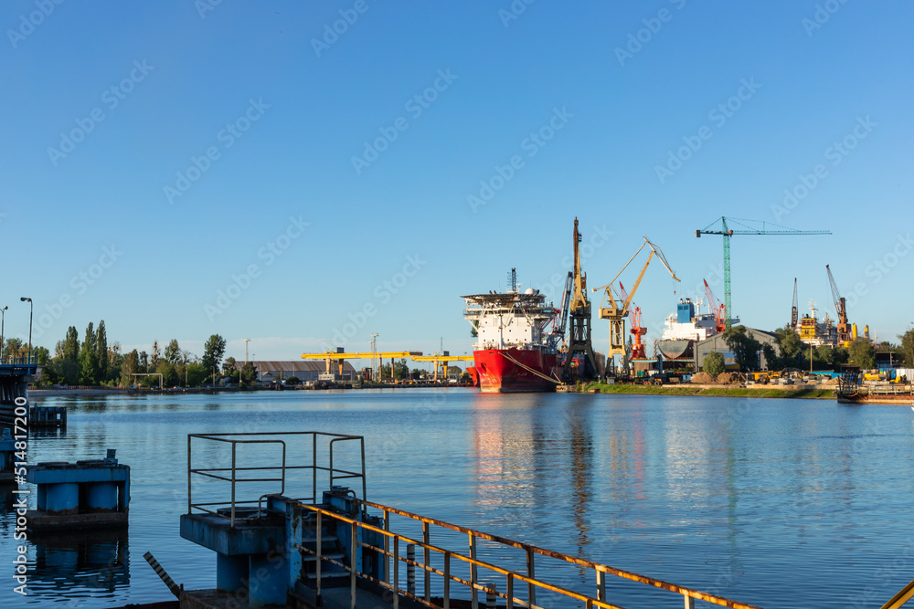 View of the port in Gdansk