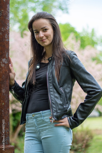 Outdoor fun picture with the beautiful model.