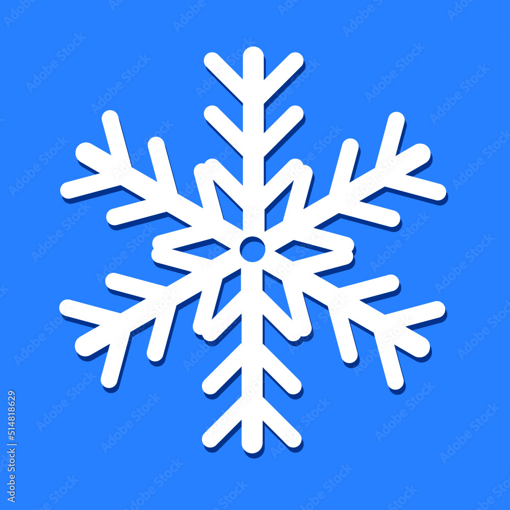 Snowflake icon isolated on a blue background Snowflake icon isolated on a blue background