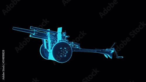 Howitzer Hud,Animation.4K 3840X2160 . 08 Second Long.Transparent Alpha Video photo