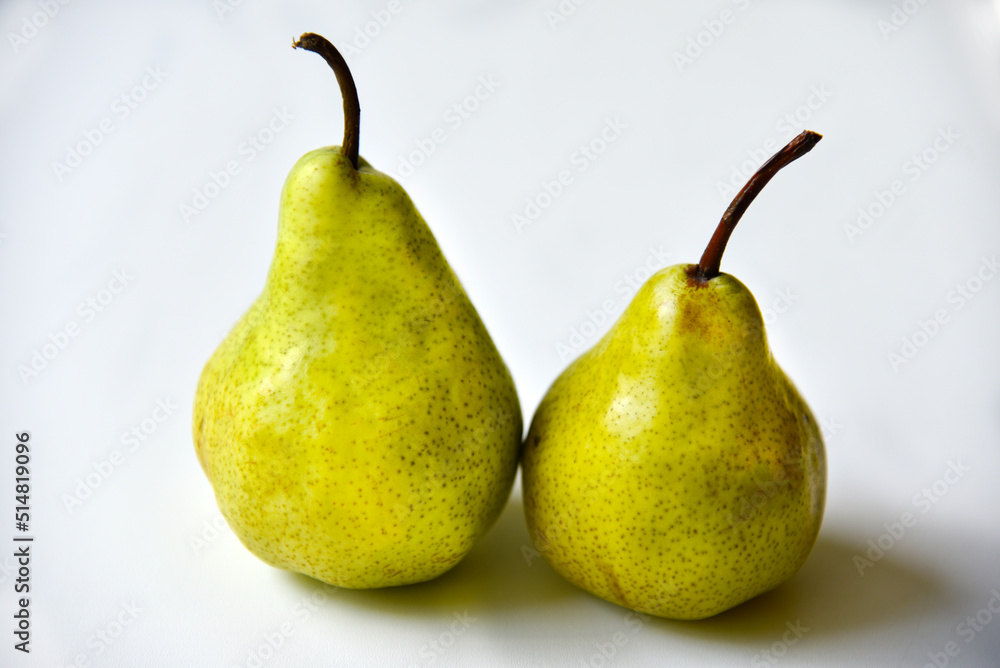 Green delicious pear on a white background Green delicious pear on a white background