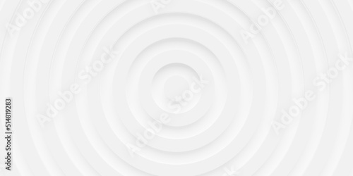 Concentric zig zag offset white rings or circles background wallpaper banner flat lay top view from above