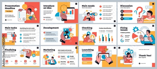 Presentation and slide layout background. Yellow design template with business people. Use for business annual report, flyer, marketing, leaflet, advertising, brochure, modern style. Vector