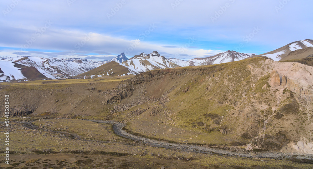 Andes Mountains with snow durinf winter in the region of Maule in Chile Andes Mountains with snow durinf winter in the region of Maule in Chile