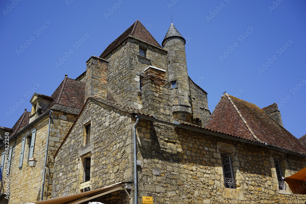 Medieval building in the village od Domme in south of France, Dordogne