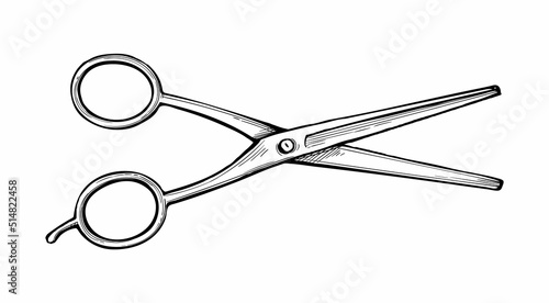 Barber scissor ink sketch.